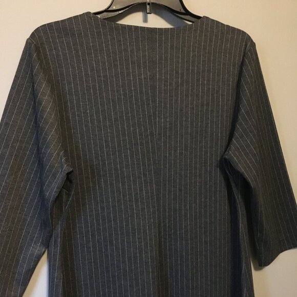 RACHEL Rachel Roy Grey Corporate Pinstripe Womens 3/4 Sleeve Shift Dress - 12 - Picture 5 of 16